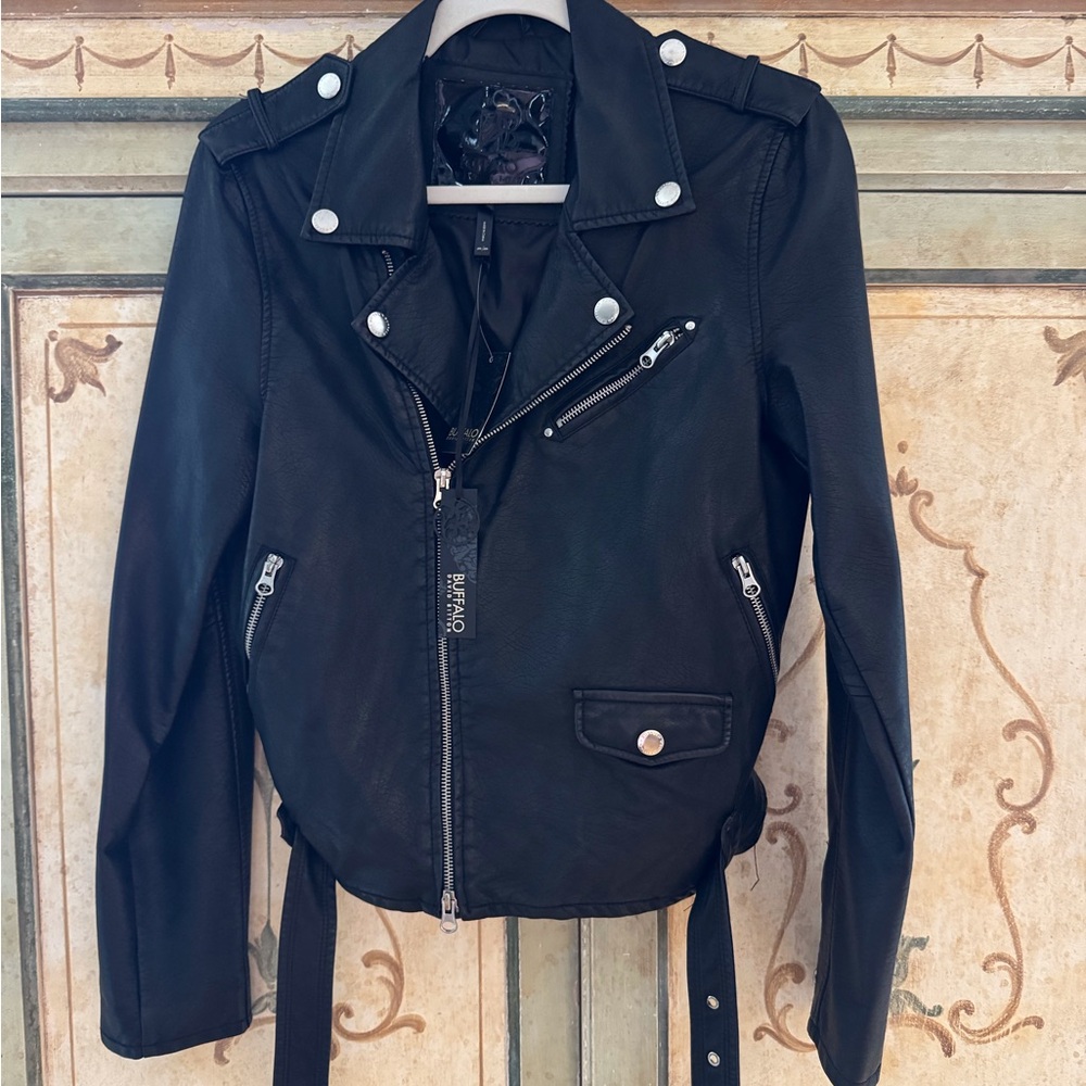 NWT Macy’s Motorcycle Biker Jacket Black Medium